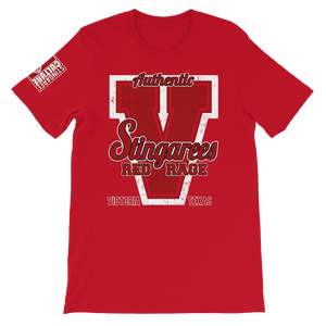 AUTHENTIC BIG V RED RAGE Distressed Tee (Unisex)
