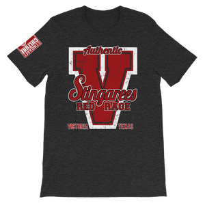 AUTHENTIC BIG V RED RAGE Distressed Tee (Unisex)