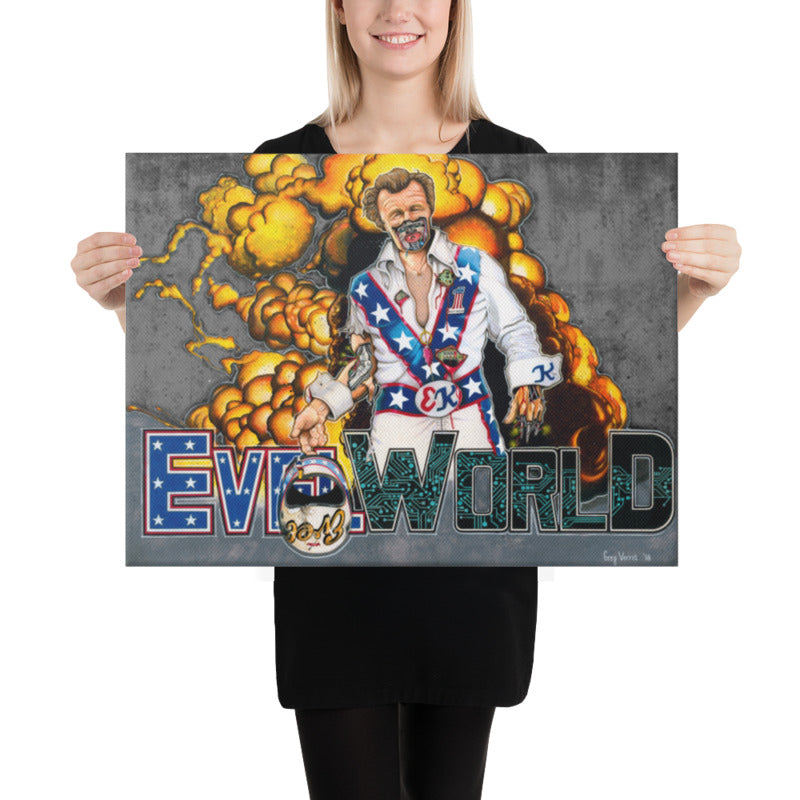 EVEL WORLD by Greg Verret. 18"x24" Fine Art Print On Canvas