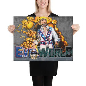 EVEL WORLD by Greg Verret. 18"x24" Fine Art Print On Canvas