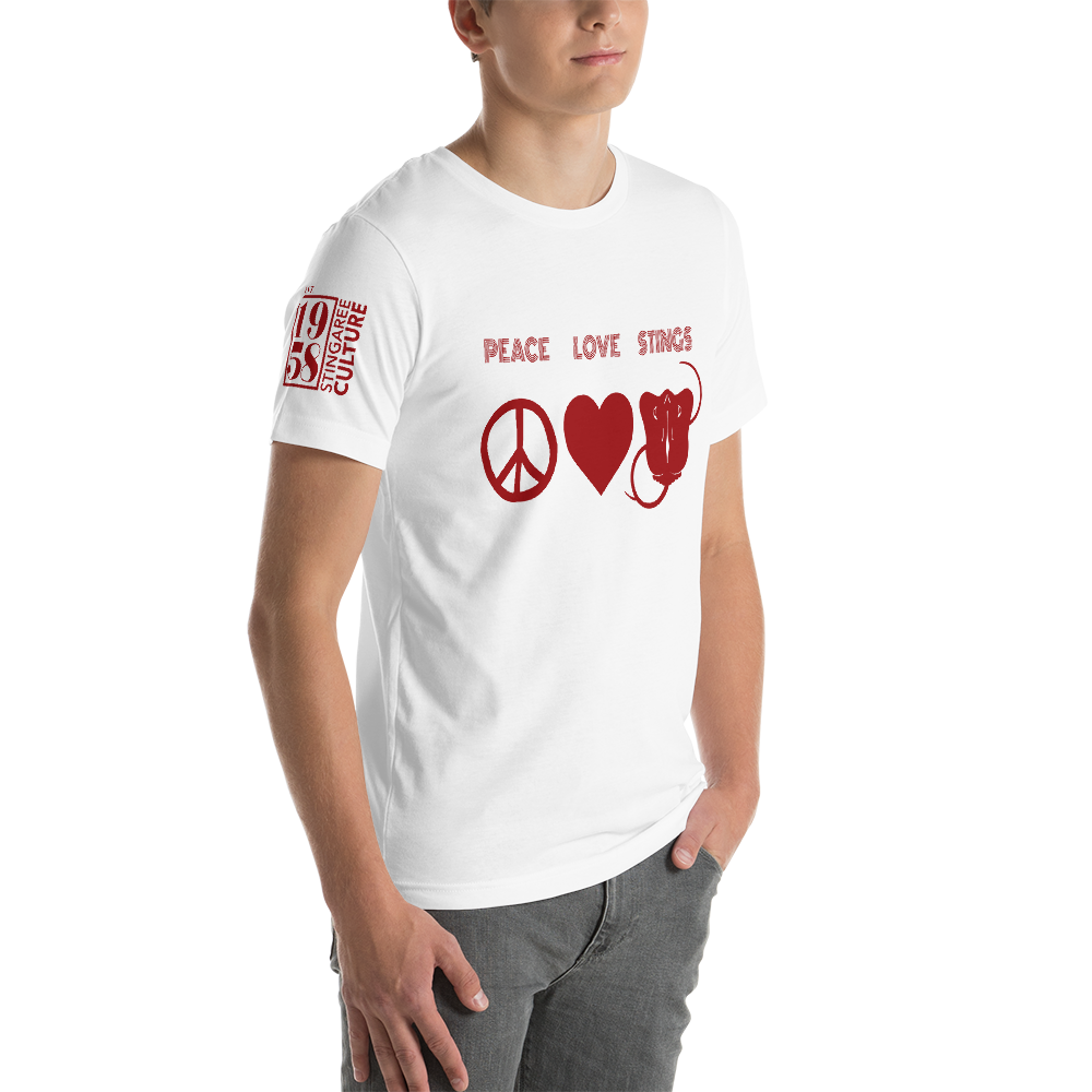 PEACE LOVE & STINGS Unisex T-Shirt