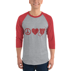 Peace Love & Stings Distress Baseball Tee