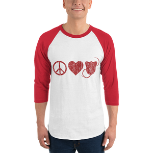 Peace Love & Stings Distress Baseball Tee