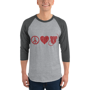 Peace Love & Stings Distress Baseball Tee