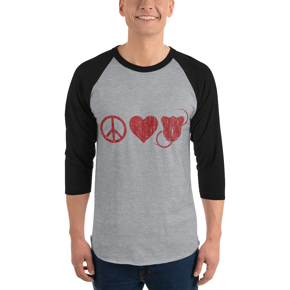 Peace Love & Stings Distress Baseball Tee