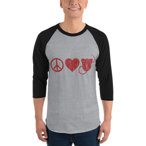 Peace Love & Stings Distress Baseball Tee