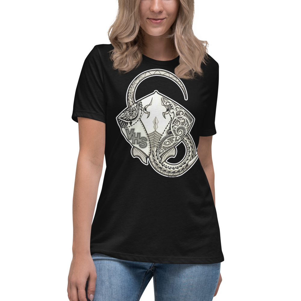 Tribal VHS Stingaree (Black/White) Women's Relaxed T-Shirt